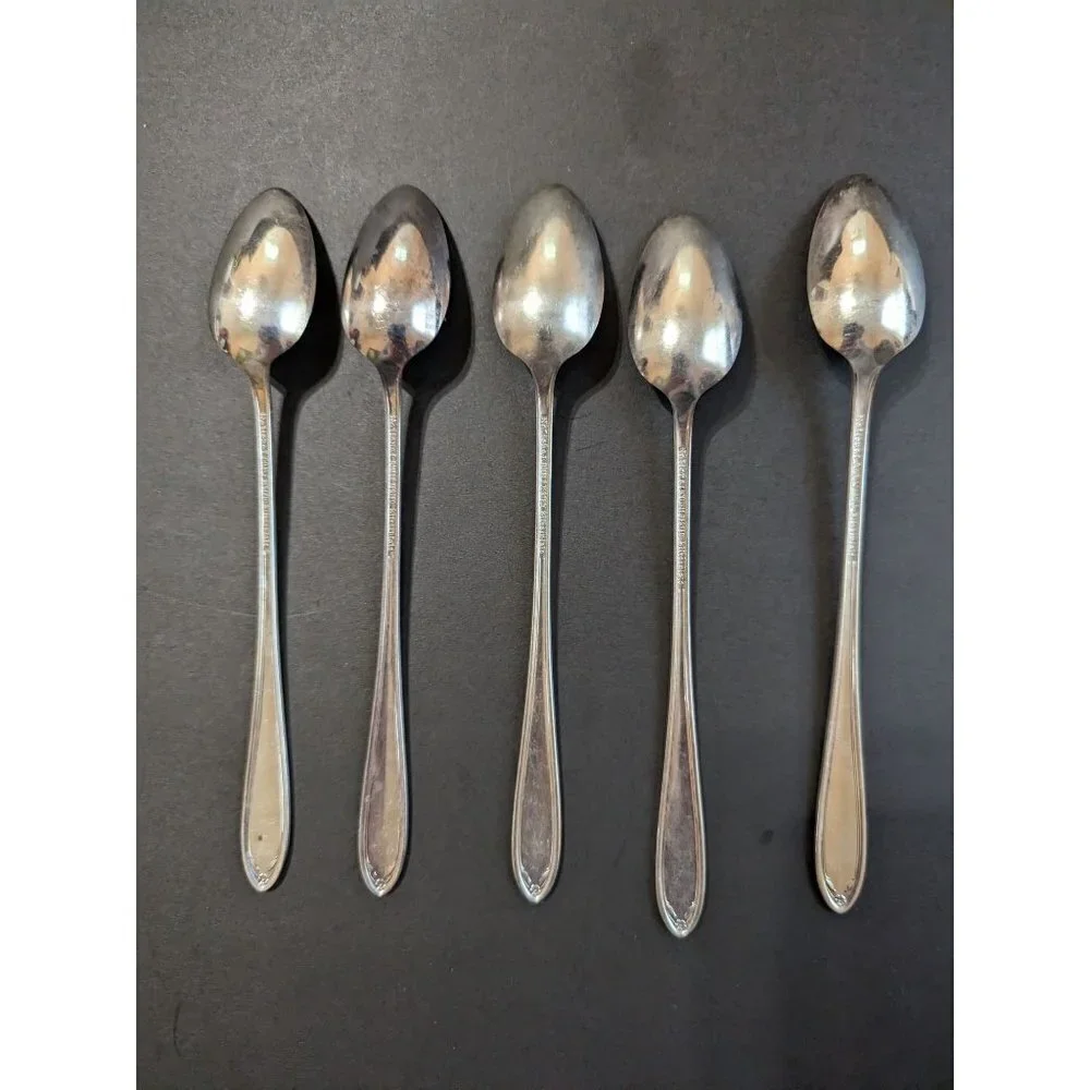 National Silver Co Princess Royal Iced tea spoons silver-plate 1930  7 inch  set